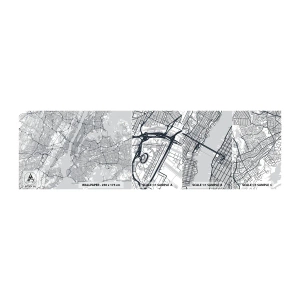 Muestra De Fotomural Standard Eco - Anatomía de una metrópolis - Nueva York, Mapa, manhattan - 100x30 cm