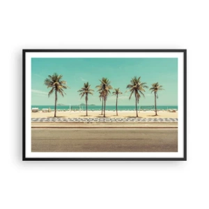 Póster en marco negro - En la playa - 91x61 cm