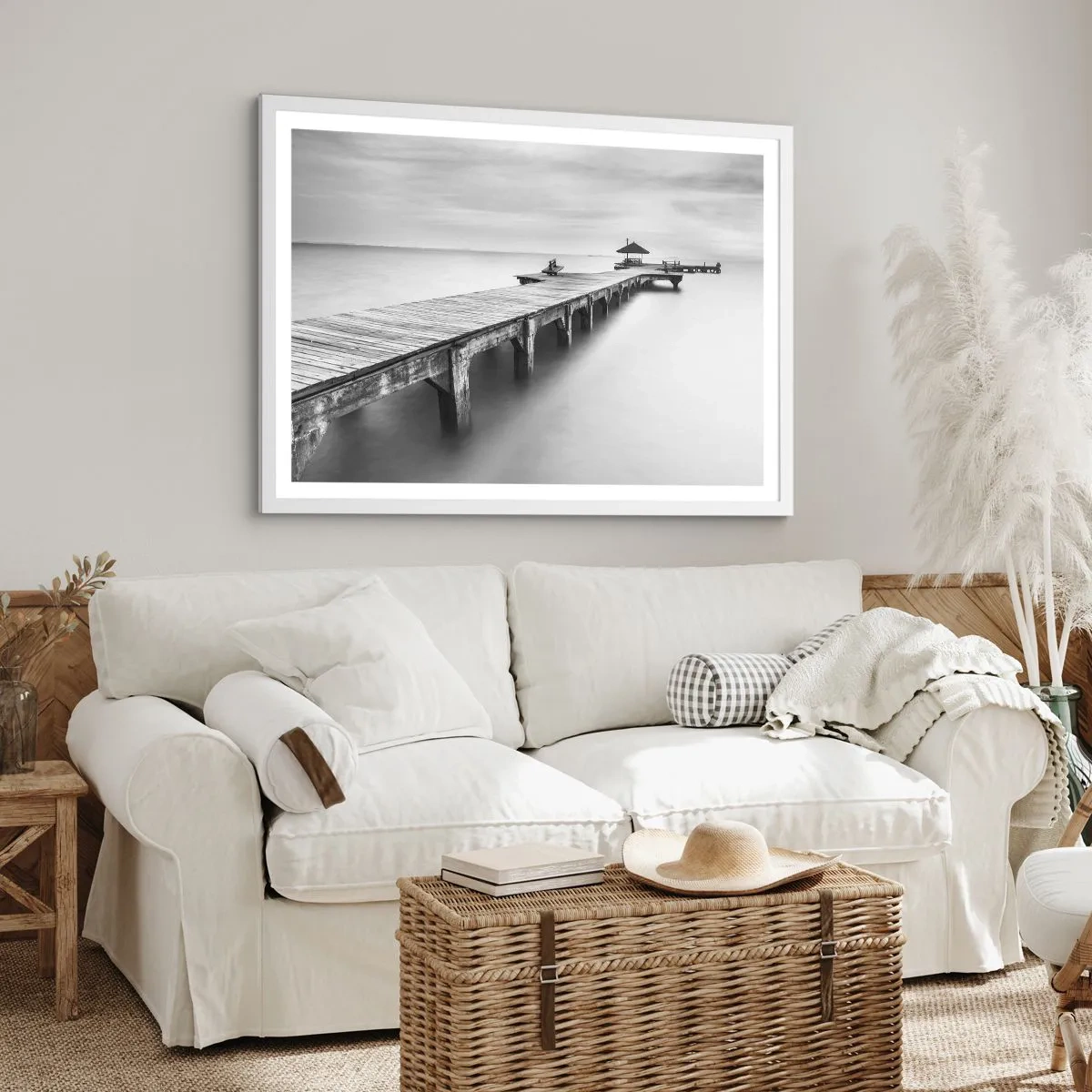 Póster en marco blanco - Lejos - 70x50 cm