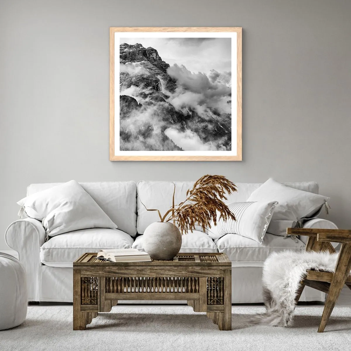 Póster en marco roble claro - Hermoso y cruel - 50x50 cm