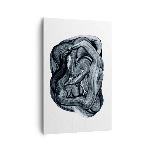 Cuadro sobre lienzo - Impresión de Imagen - Composición abstracta en tonos de gris - 80x120cm - No es tan sencillo - Decoración de pared moderna para salón y dormitorio ARTTOR