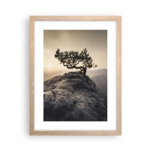Póster en marco roble claro - La vida se abre camino - 30x40 cm