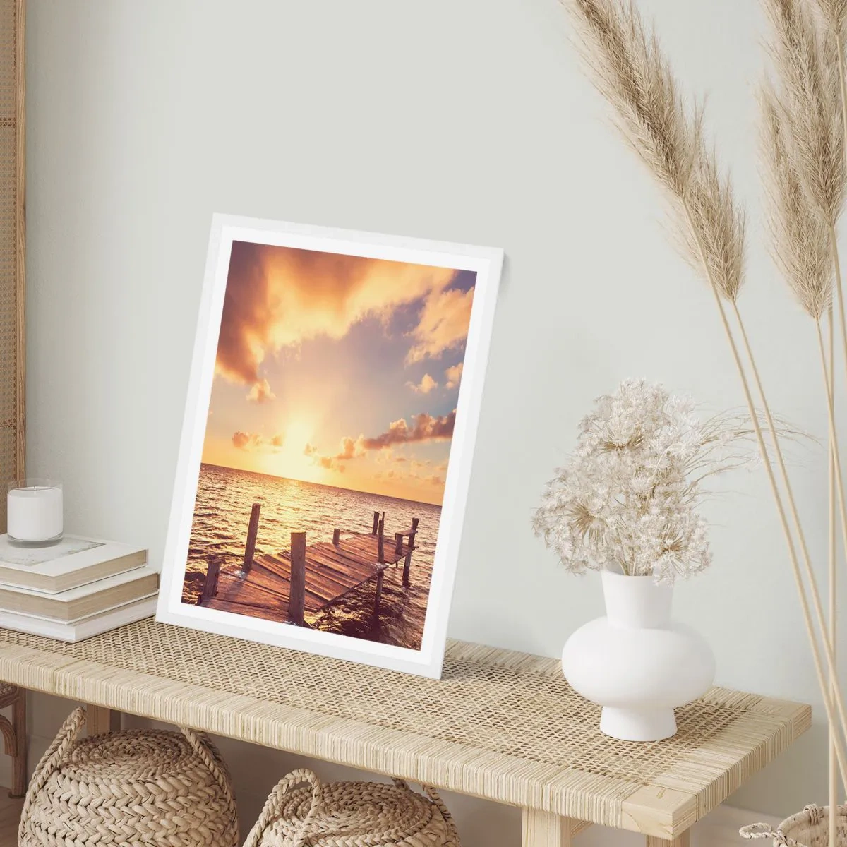 Póster en marco blanco - Una tierra dorada de dulzura - 50x70 cm