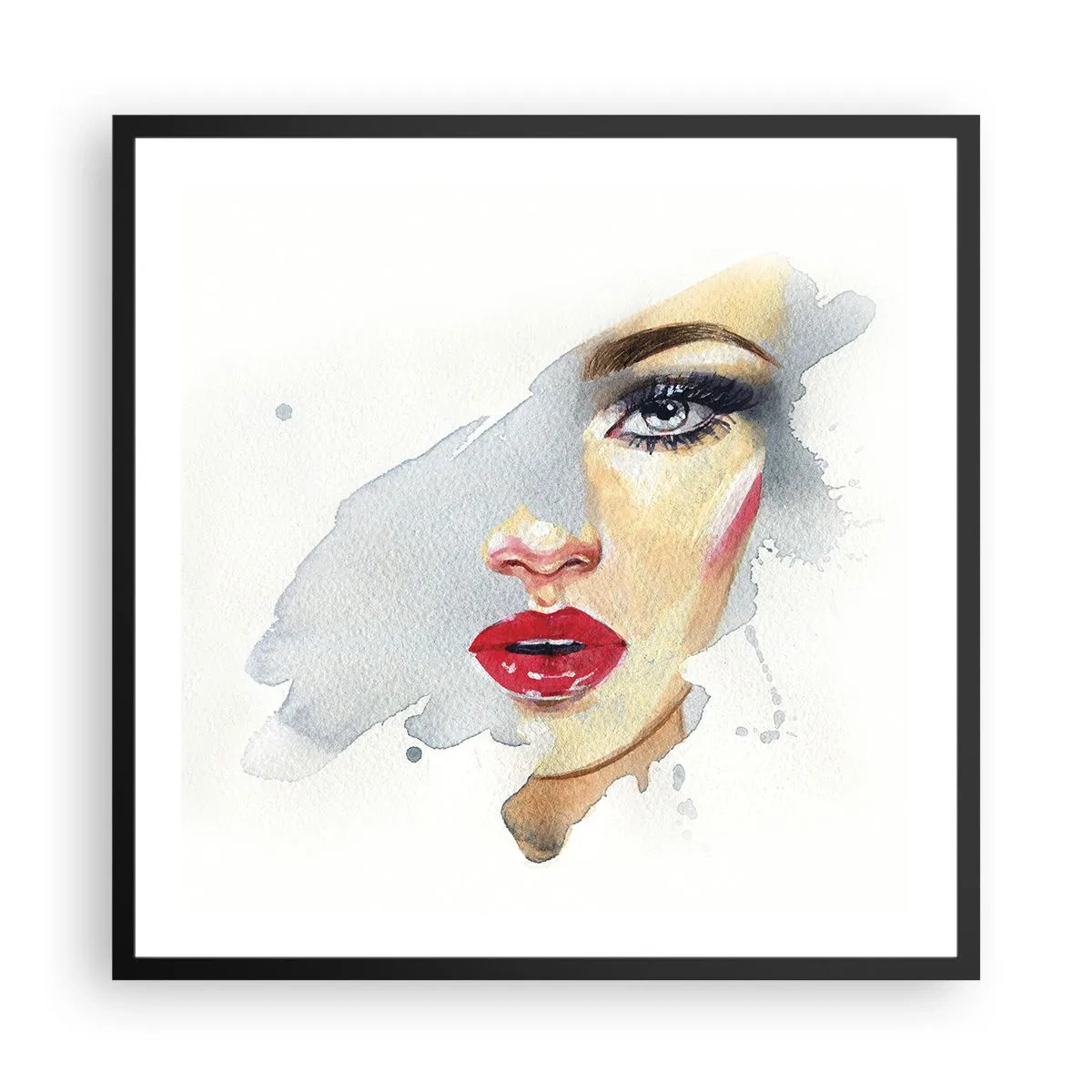 Póster en marco negro - Reflejo en una gota de agua - 60x60 cm