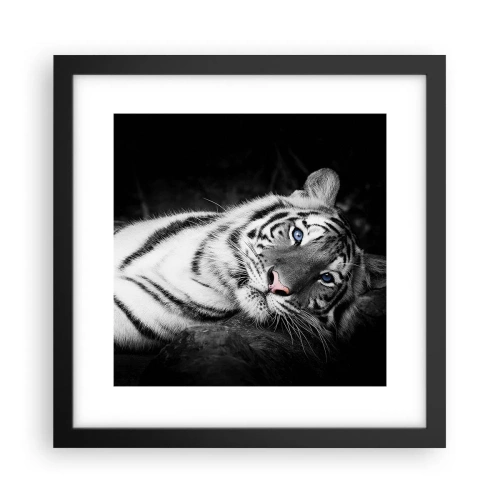 Póster en marco negro - Salvaje y tranquilo - 30x30 cm