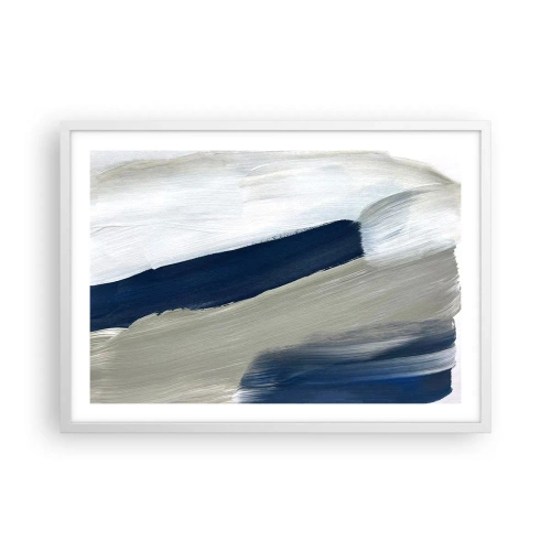 Póster en marco blanco - Encuentro con el blanco - 70x50 cm