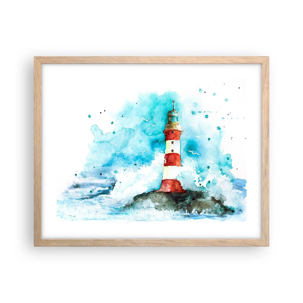 Póster en marco roble claro - La unidad de los elementos - 50x40 cm