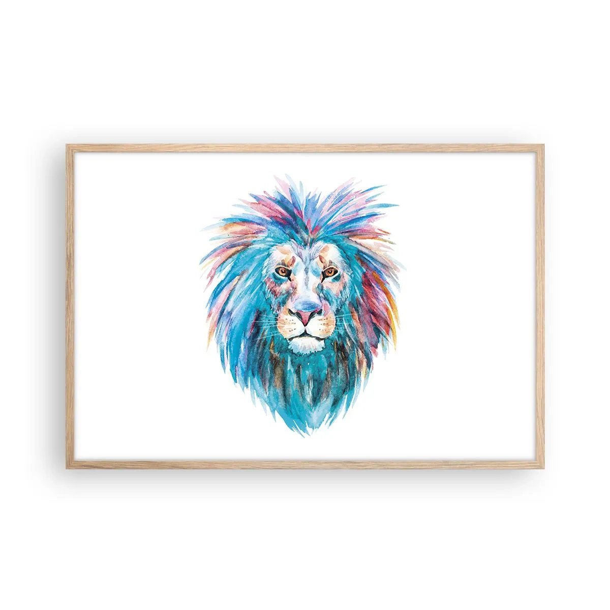 Póster en marco roble claro - Aura electrizante - 91x61 cm