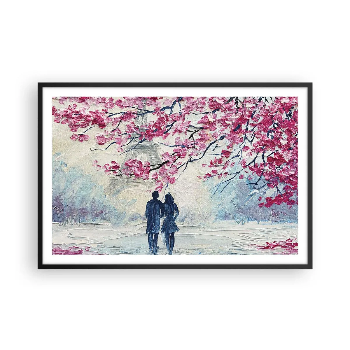 Póster en marco negro - Un paseo romántico - 91x61 cm