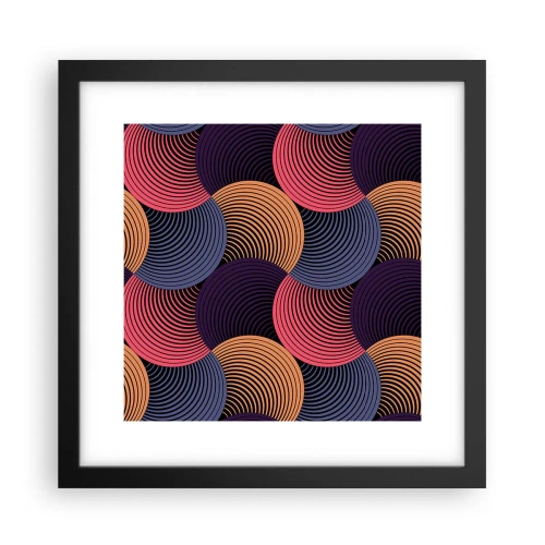 Póster en marco negro - En un ritmo circular - 30x30 cm