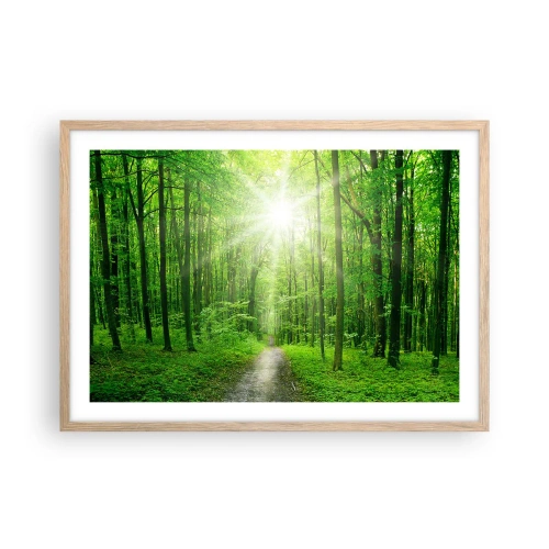 Póster en marco roble claro - Catedral verde - 70x50 cm