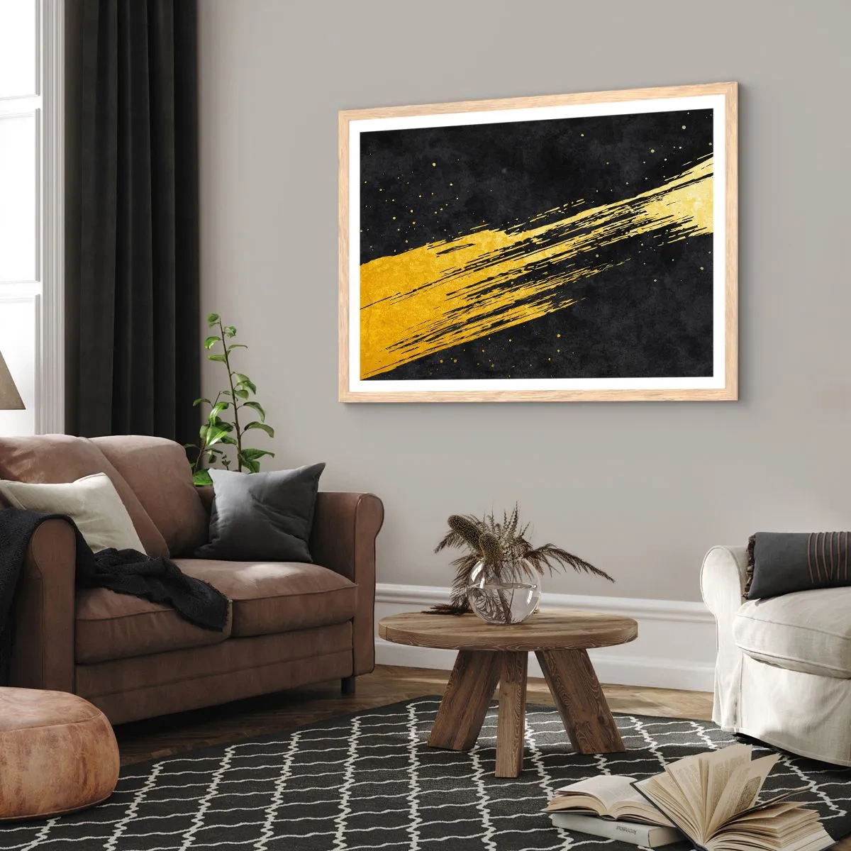 Póster en marco roble claro - Saltar al hiperespacio - 100x70 cm