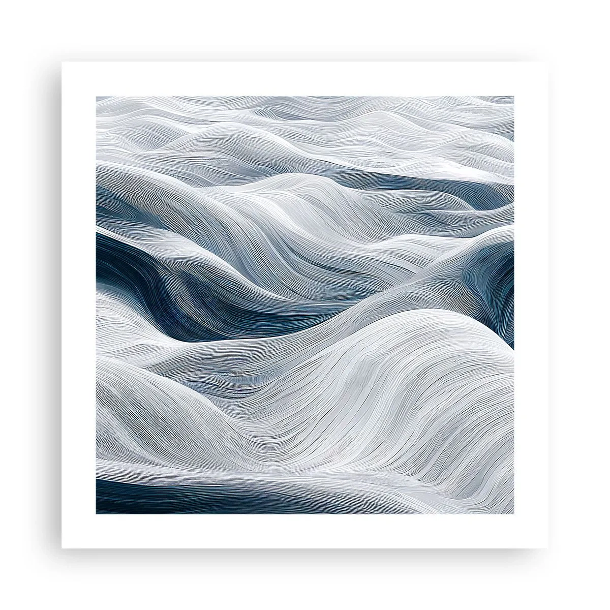 Póster - Olas blancas y azules - 50x50 cm