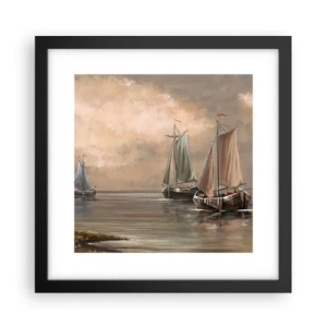 Póster en marco negro - El regreso de los marineros - 30x30 cm