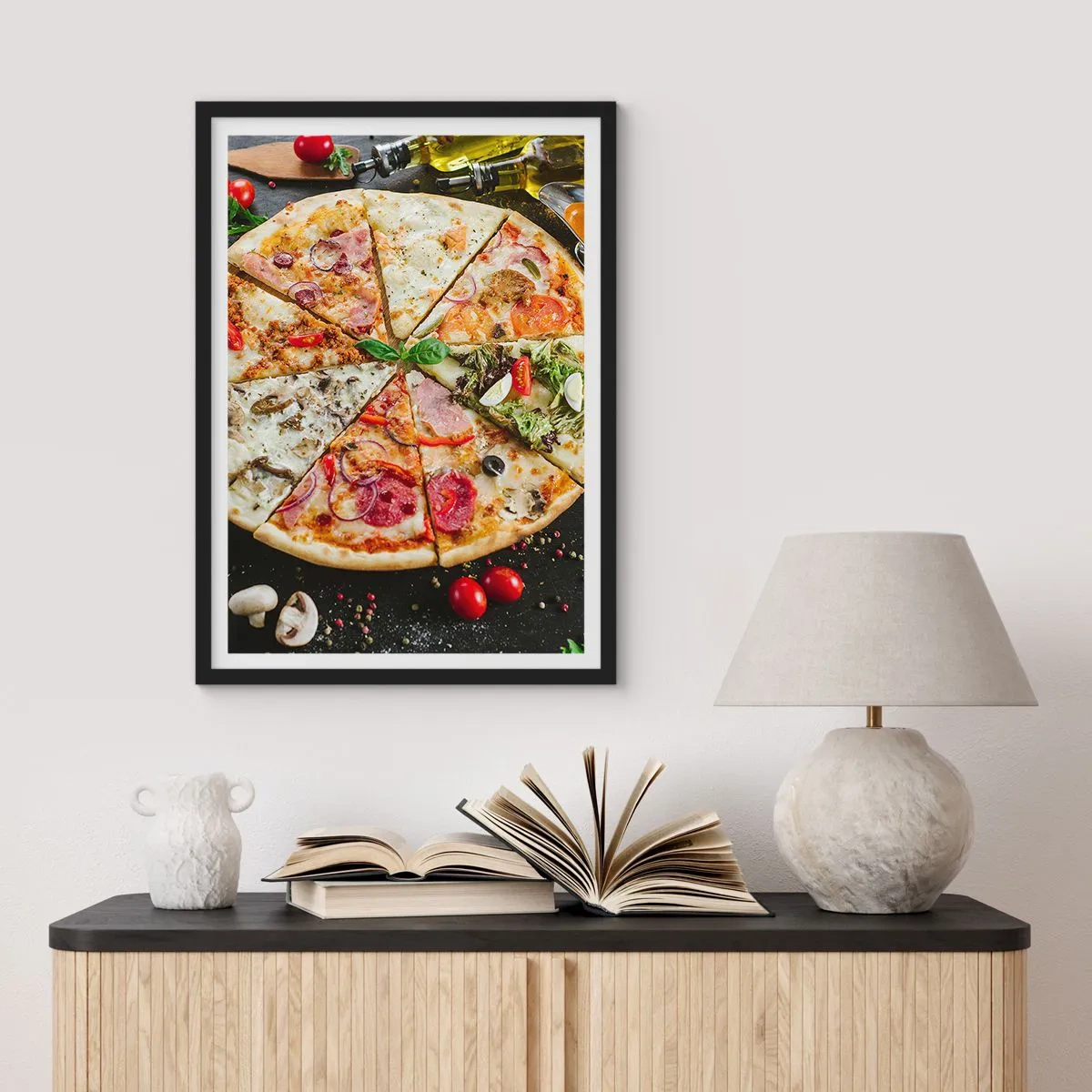 Póster en marco negro - Una gama de gustos - 40x50 cm