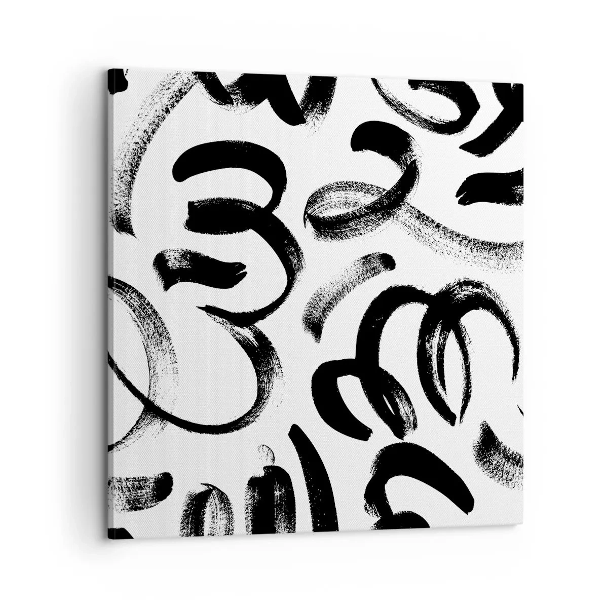 Cuadro sobre lienzo - Impresión de Imagen - Negro sobre blanco - 60x60 cm