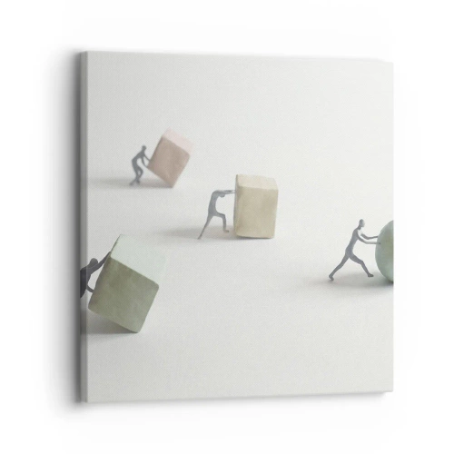 Cuadro sobre lienzo - Impresión de Imagen - El avance de la geometría - 30x30 cm