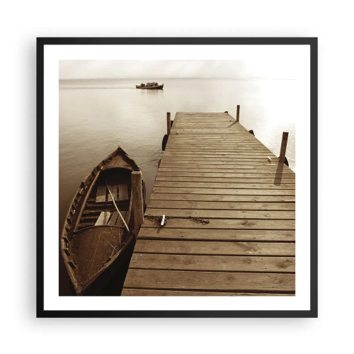 Póster en marco negro - La auténtica paz - 60x60 cm