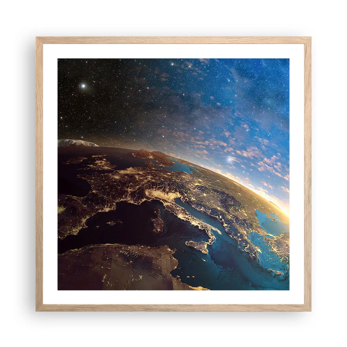 Póster en marco roble claro - Mirémonos a nosotros mismos desde la distancia - 60x60 cm