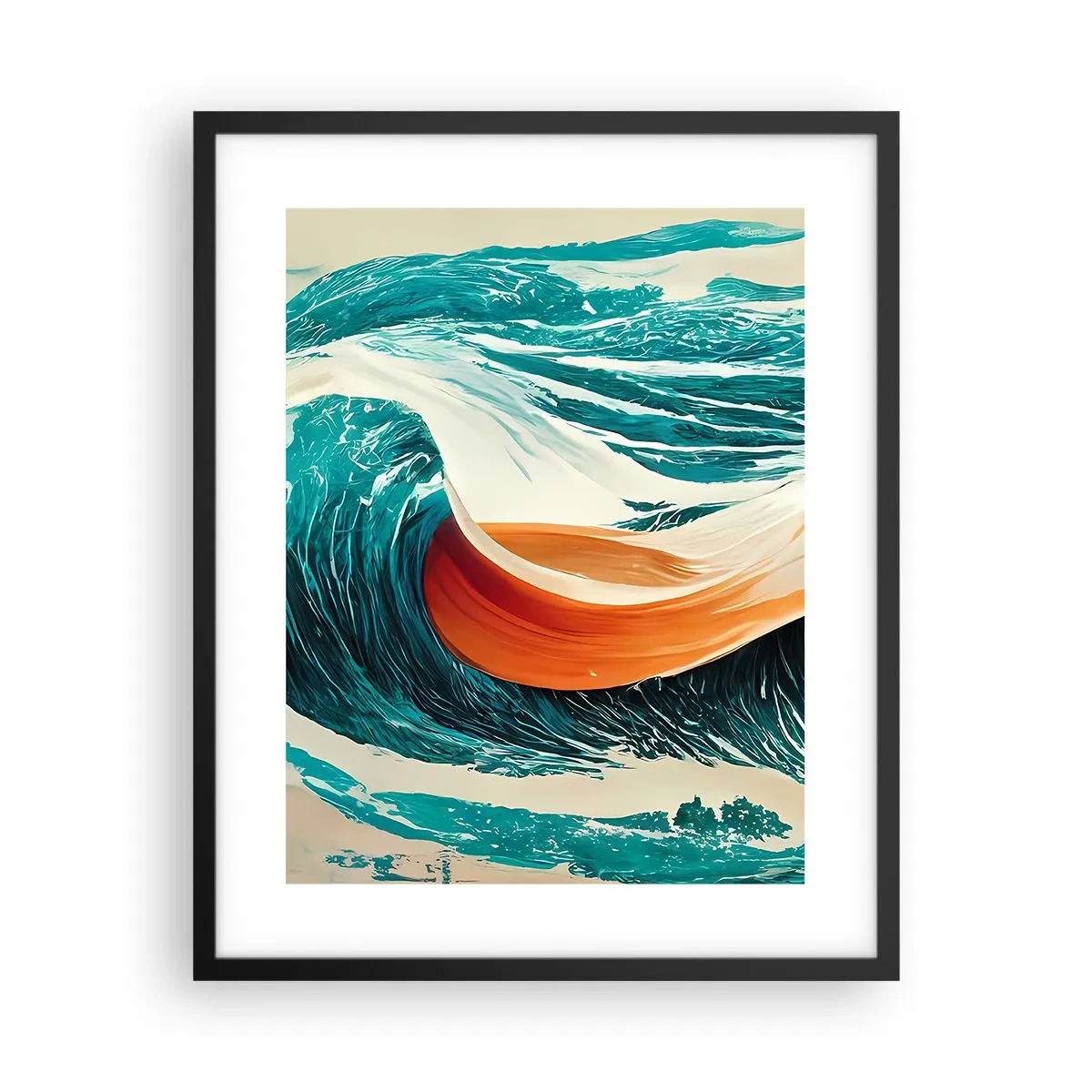 Póster en marco negro - El sueño de un surfista - 40x50 cm