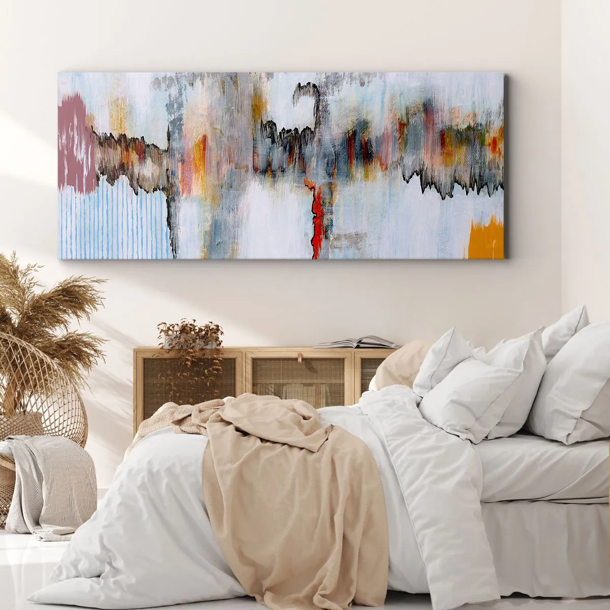Cuadro sobre lienzo - Impresión de Imagen - Abstracto sobre el agua - 90x30 cm