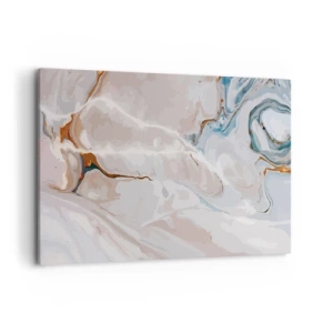 Cuadro sobre lienzo - Impresión de Imagen - Patrón abstracto en tonos de blanco y azul. - 120x80cm - El azul serpentea por el blanco - Decoración de pared moderna para salón y dormitorio ARTTOR
