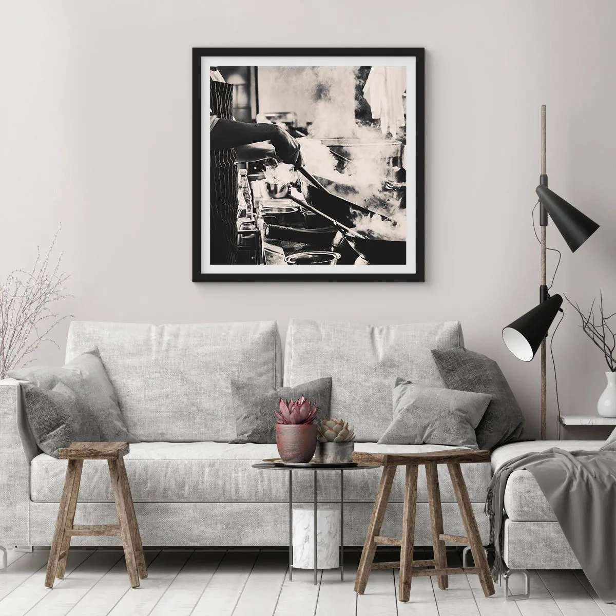 Póster en marco negro - Alquimia de sabores - 50x50 cm