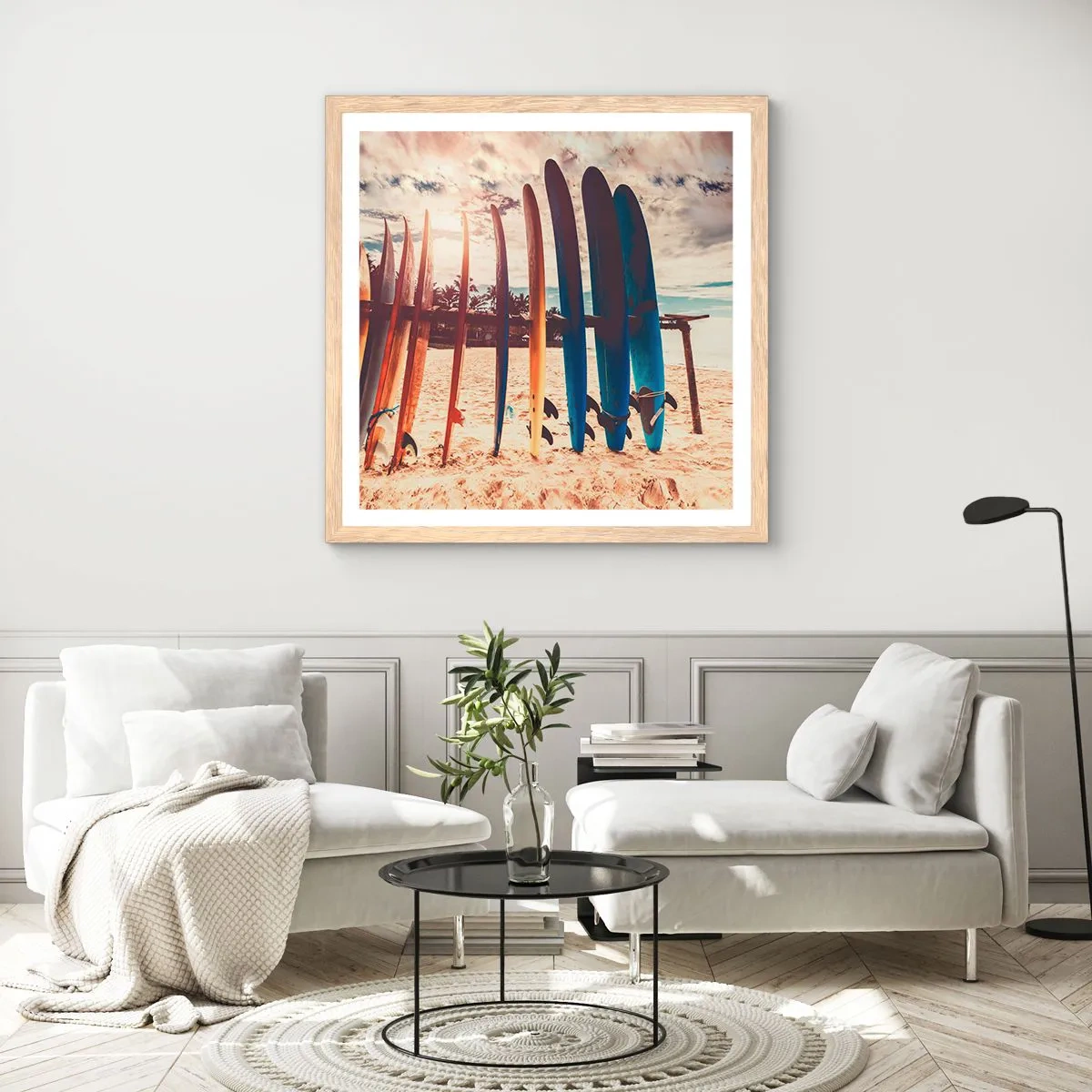 Póster en marco roble claro - Buenas noches, hasta mañana - 60x60 cm