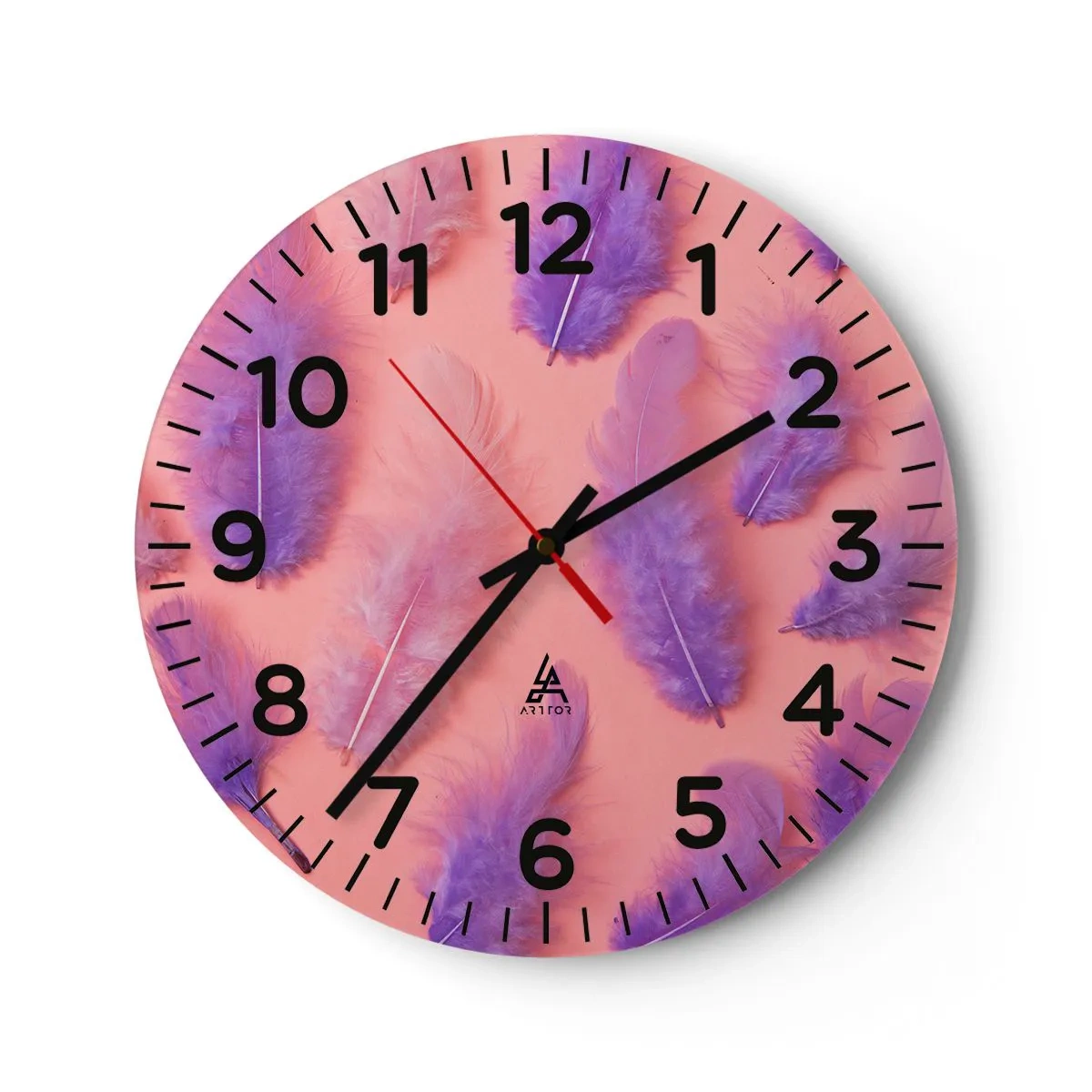 Reloj de pared - Reloj de vidrio - Un pájaro lila del deseo - 30x30 cm