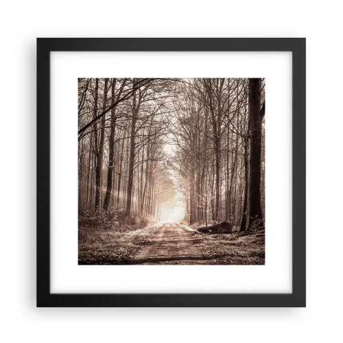 Póster en marco negro - La catedral del bosque - 30x30 cm