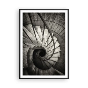 Póster en marco negro - Escaleras arriba, escaleras abajo - 70x100 cm