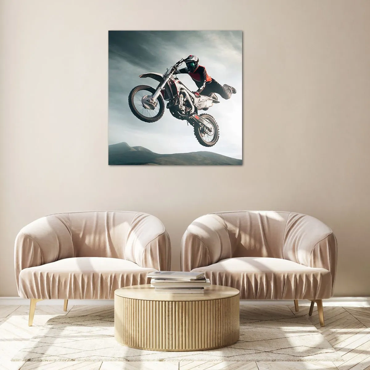 Cuadro sobre vidrio - Impresiones sobre Vidrio - No hay diversión sin riesgo - 70x70 cm