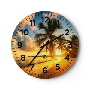 Reloj de pared - Reloj de vidrio - Un sueño caribeño - 40x40 cm