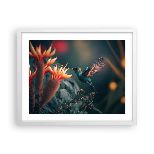 Póster en marco blanco - Una vida verdaderamente colorida - 50x40 cm