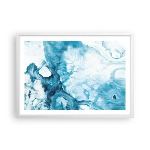 Póster en marco blanco - Un concierto azul - 70x50 cm