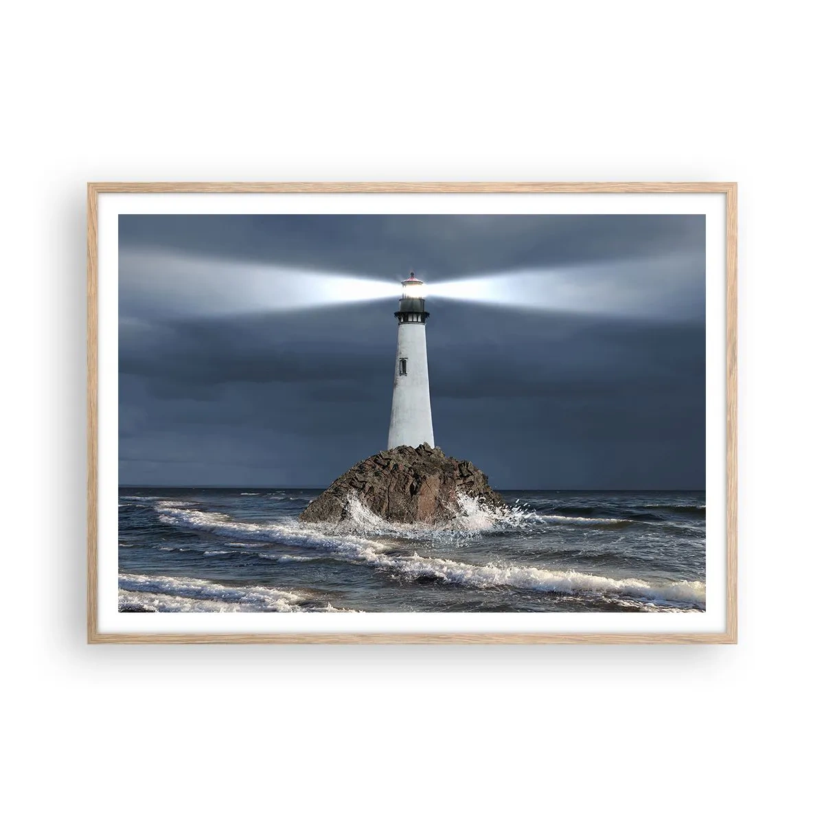 Póster en marco roble claro - ¡Aquí... aquí... aquí! - 100x70 cm