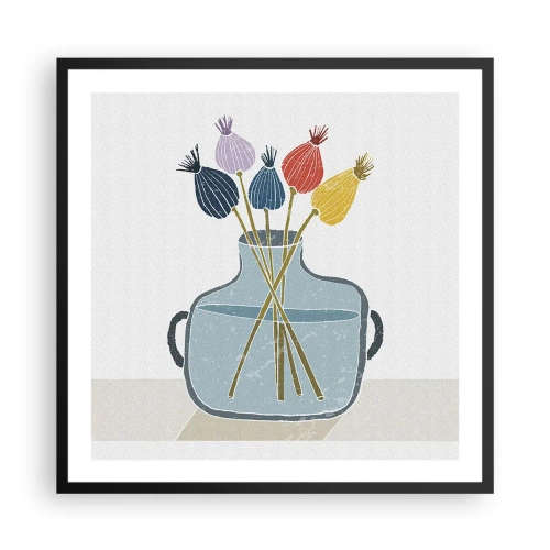Póster en marco negro - Como una semilla de amapola - 60x60 cm
