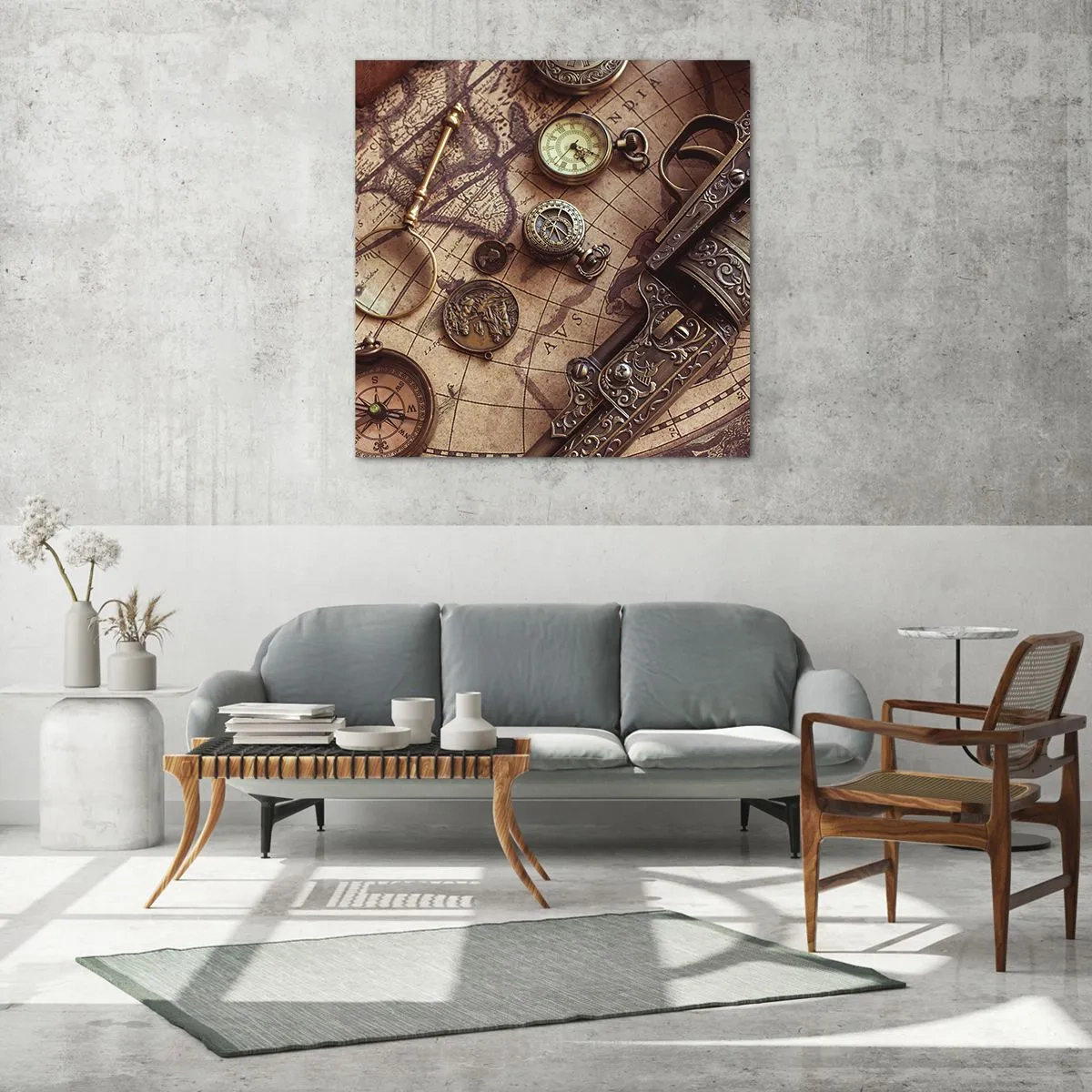 Cuadro sobre vidrio - Impresiones sobre Vidrio - La aventura llama - 70x70 cm