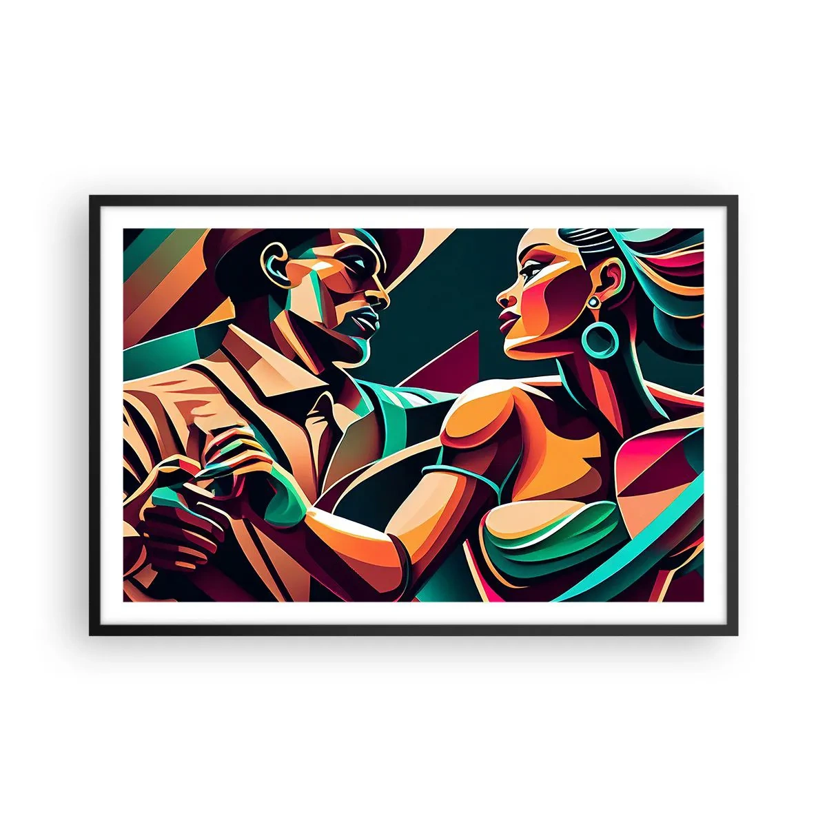 Póster en marco negro - Al ritmo del corazón - 91x61 cm
