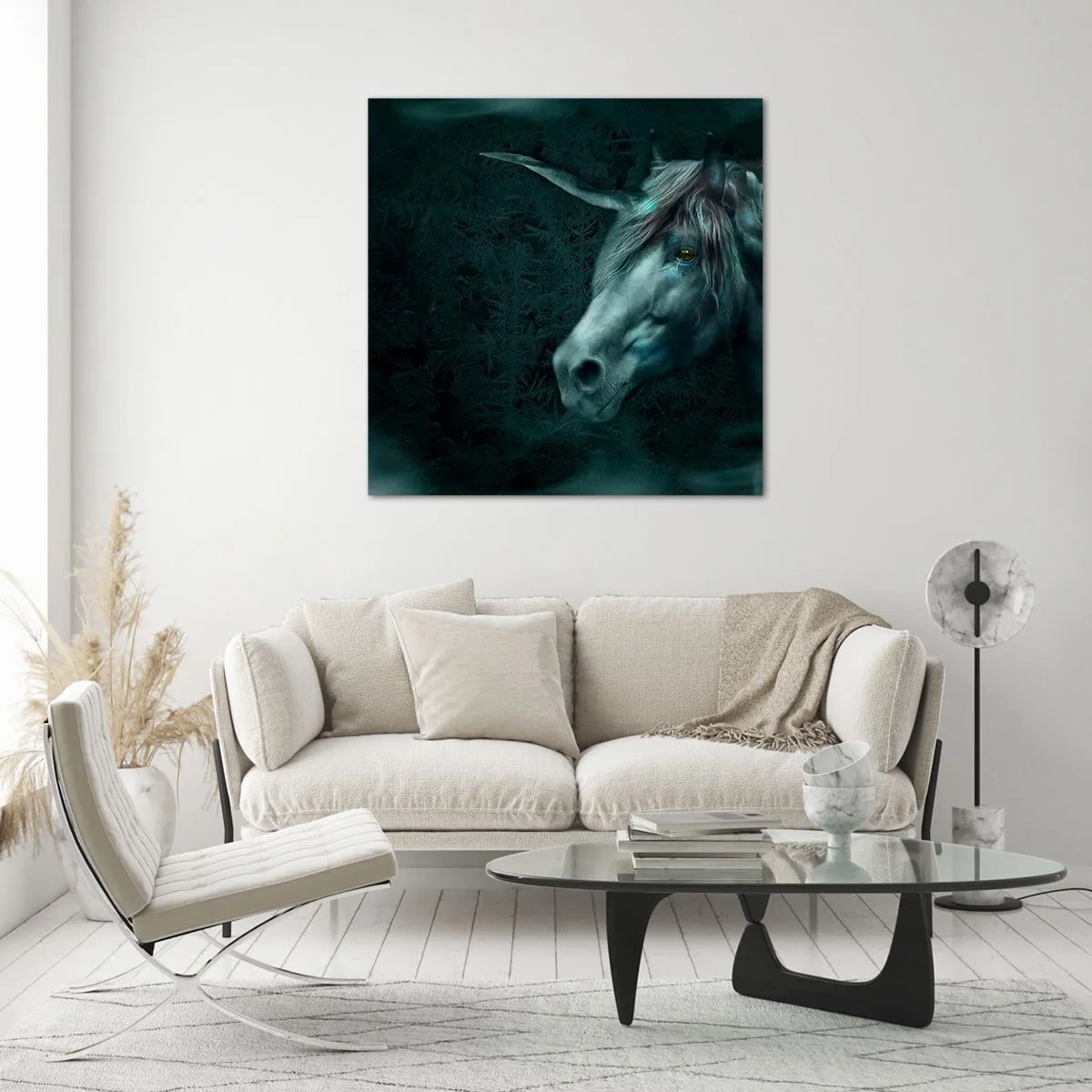 Cuadro sobre vidrio - Impresiones sobre Vidrio - En un bosque de cuento de hadas - 70x70 cm