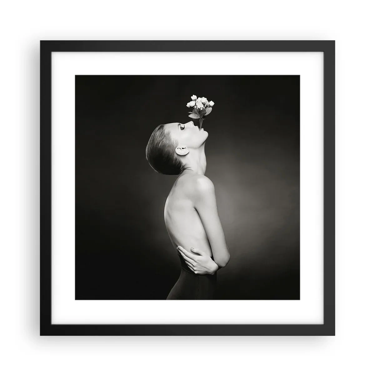 Póster en marco negro - Elegancia excéntrica - 40x40 cm