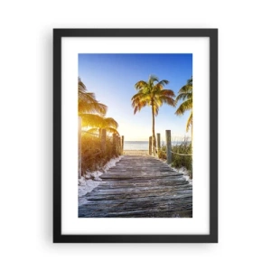 Póster en marco negro - Directo al paraíso - 30x40 cm