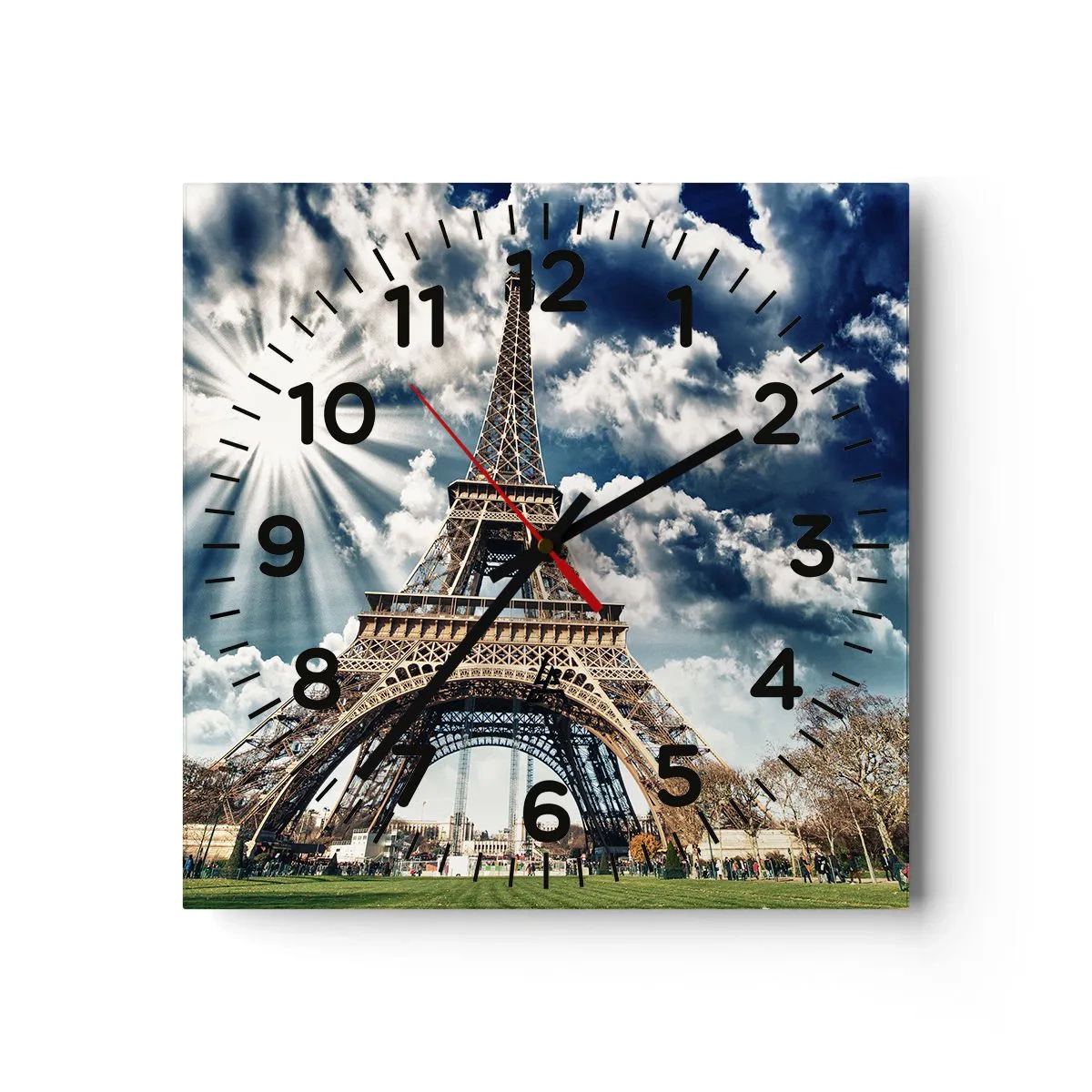 Reloj de pared - Reloj de vidrio - Única bajo el sol - 40x40 cm