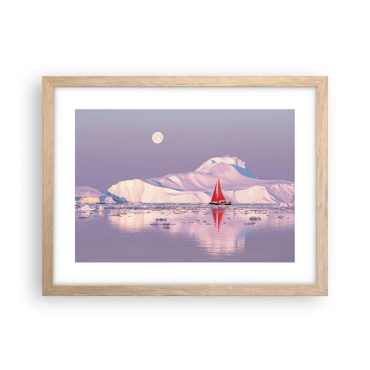 Póster en marco roble claro - El calor de la vela, el frío del hielo - 40x30 cm