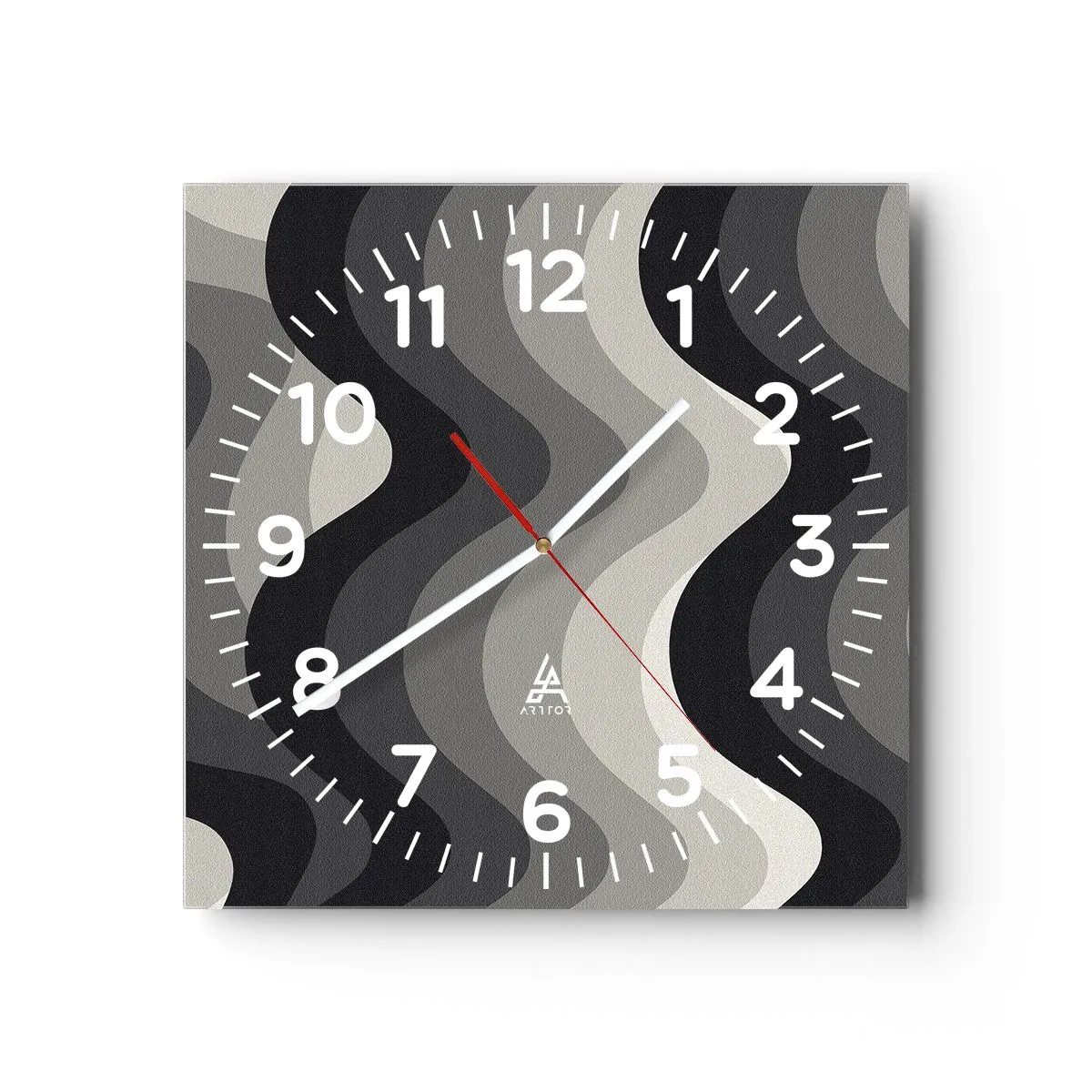 Reloj de pared - Reloj de vidrio - Ola tras ola - 40x40 cm