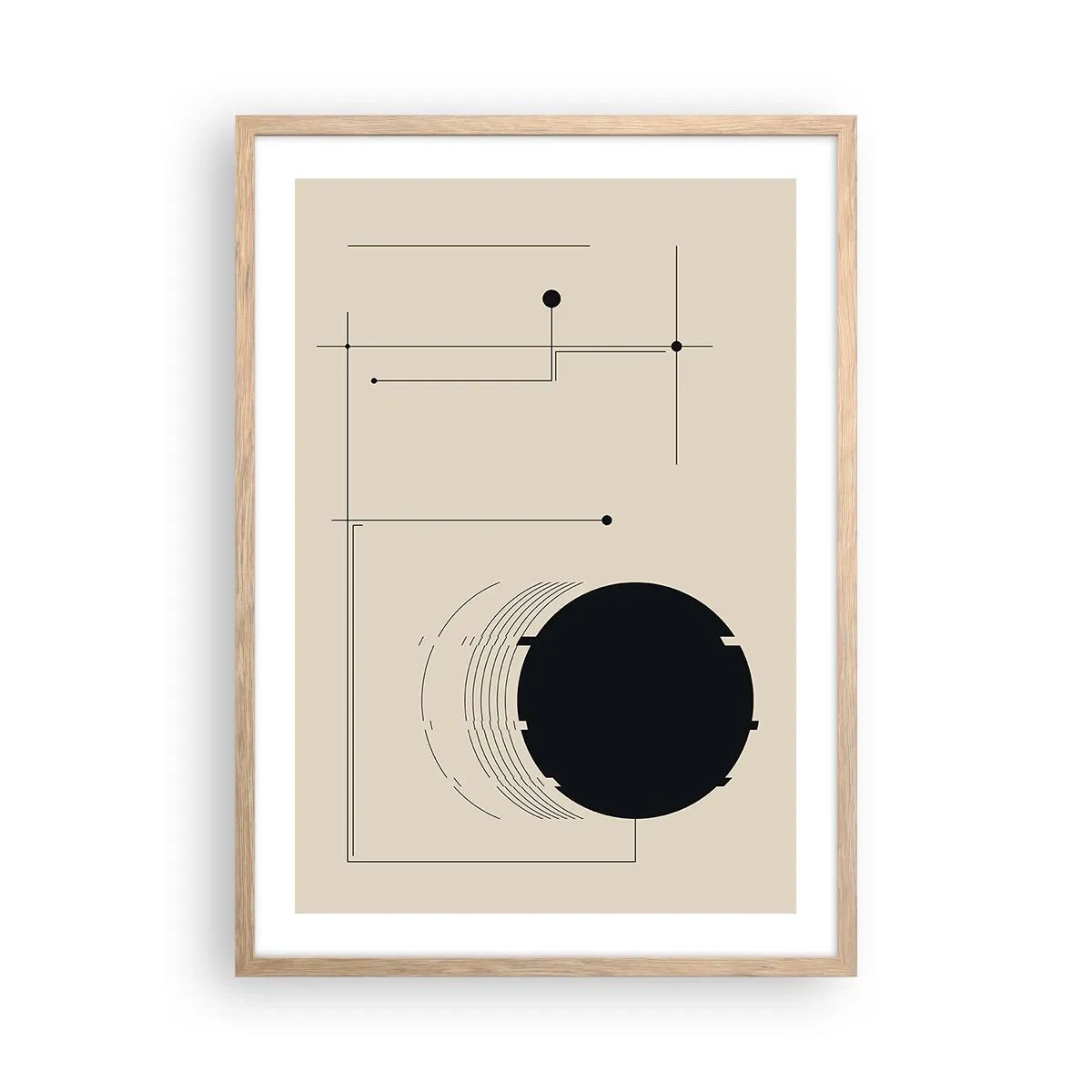 Póster en marco roble claro - Composición elástica y dinámica - 50x70 cm