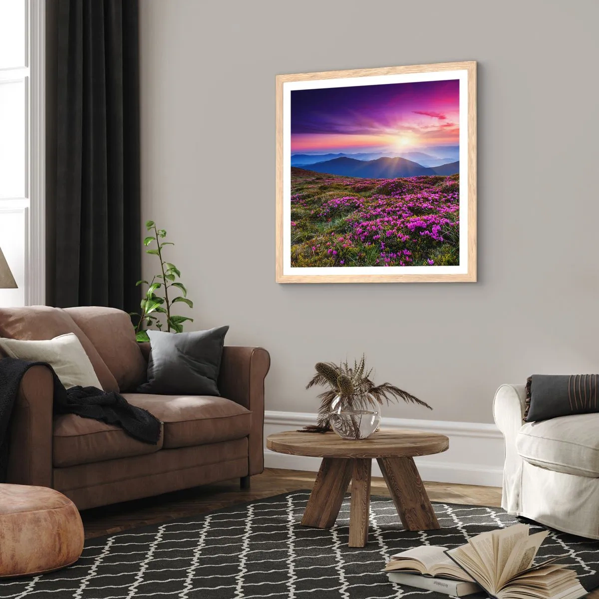 Póster en marco roble claro - Dulce aroma a frescura - 60x60 cm