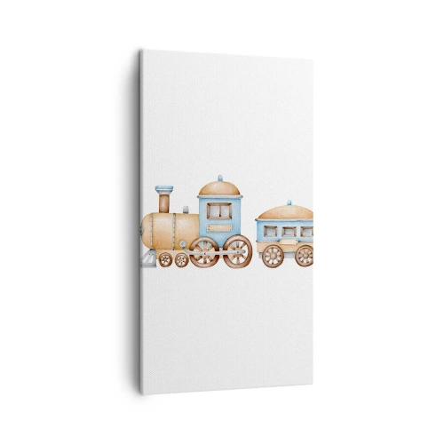 Cuadro sobre lienzo - Impresión de Imagen - De pie en la estación... - 45x80 cm