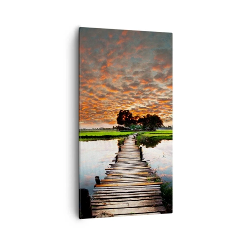 Cuadro sobre lienzo - Impresión de Imagen - Extiende tus brazos - respira  - 55x100 cm