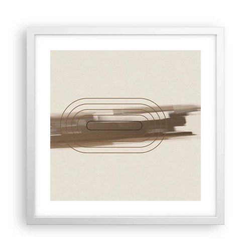 Póster en marco blanco - Un soplo de gris - 40x40 cm